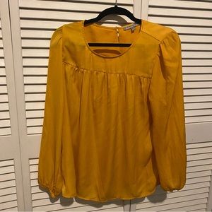 Mustard Yellow Long Sleeve Blouse - Daniel Rainn - Size M